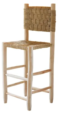 Produktbild von Barhocker Holz Rückenlehne Schachbrettmuster