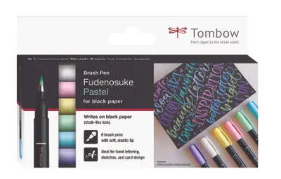 Image de Tombow WS-BS-6PFudenosuke Pastel for black paper set de 6 pièces
