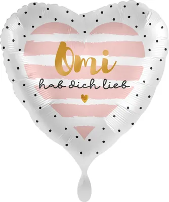 Produktbild von Omi hab dich lieb Herz Folienballon 43cm