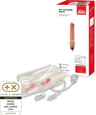 Produktbild von Solis Zip Vakuumierbeutel Starter Set 5 Beutel, BPA-frei, Schlauchanschluss-Set