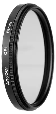 Zdjęcie produktu dla Cienki cyfrowy filtr polaryzacyjny CPL o średnicy 58 mm do obiektywów lustrzanek cyfrowych Canon, Nikon i Sony