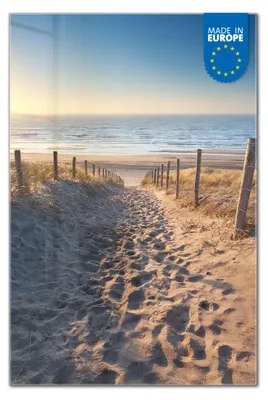 Zdjęcie produktu dla Tablica magnetyczna szklana banjado, do pisania, o wymiarach 40x60 cm, wykonana ze wzmocnionego szkła (ESG) z motywem plaży Morza Północnego [MTGH1 11121]