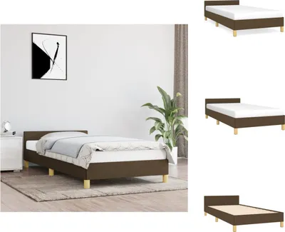 Obrázok produktu pre vidaXL Rám postele s čelom tmavohnedý 90x190 cm látka - Postele a rámy postelí