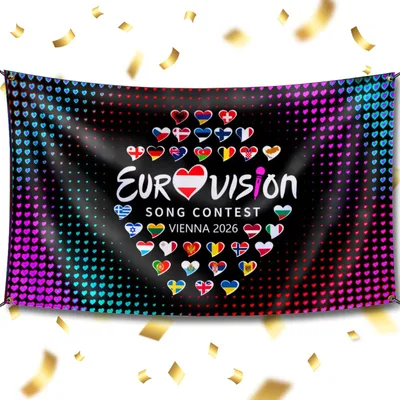 Imagen del producto de Bandera de Eurovisión - 90 x 150 cm. Decoración para fiestas
