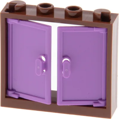 Produktbild von 1x Lego Fenster Rahmen 1x4x3 rot braun Tür 1x2x3 hell lavendel 60614 60594