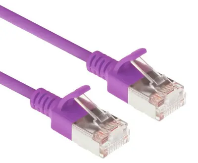 Imagen del producto de ACT DC7303, 3 metros, Cat6a, U/FTP (STP), con conectores RJ-45 en ambos extremos, color púrpura
