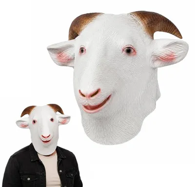 Produktbild von Ziegenmaske, Ziege Latex Masken,Atmungsaktiv Tierkopf Halloween Masken