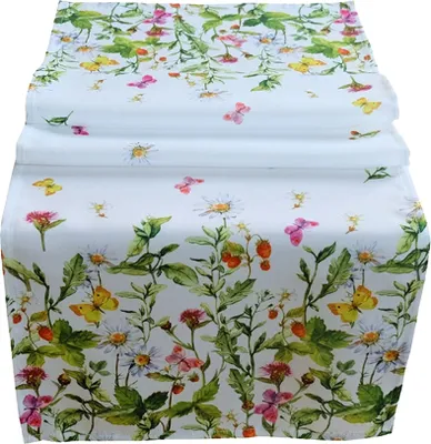 Produktbild von Tischläufer  Wiesenblumen & Schmetterlinge, ca. 40 x 140 cm