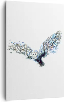 Produktbild von Bild auf Leinwand - Leinwandbild - Einteilig - Eule wild Wald Flug - 80x120cm - Wand Bild - Wanddeko - Wandbilder - Leinwanddruck - Wanddekoration - Leinwand bilder - Wandbild - PA80x120-3122