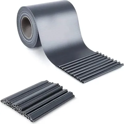 Obrázek produktu pro PVC ochranné pásky – fólie na plot pro ploty s dvojitými pletivy – 50 m x 19 cm – vodotěsné – s 35 upevňovacími sponami – tmavě šedá