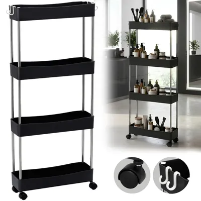 Image de Assistant cosmétique de coiffeur pour salonHL-8713 chariot universel armoire table à roulettes noire, Image générée par une IA