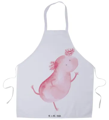 Produktbild von Mr. & Mrs. Panda Kochschürze Axolotl Tanzen - Weiß - Geschenk, gut Gelaunt, Schürze, Grillschürze, Freundin, Küchenzubehör, Freudig, Gastro-Schürze, Latzschürze, Lurch