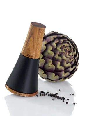 Produktbild von AdHoc Pfeffer- oder Salz-Kreiselmühle SPIN, Ceramic Mahlwerk CeraCut®, Akazienholz/Kunststoff, D: 8,5 cm, H: 18,5 cm