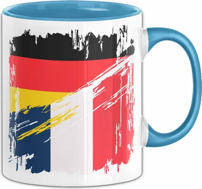 Produktbild von Frankreich Deutschland Flagge Halb Deutscher Halb Franzose Fußball Germany 2024 Europa France (Blau)