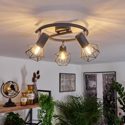 Produktbild von Voltri »Voltri« runde Deckenlampe aus Metall in Anthrazit/Chromfarben
