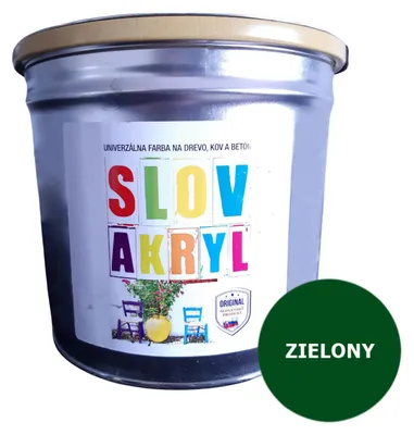 Zdjęcie produktu dla Farba wodorozcieńczalna do drewna kryjąca Slovakryl ZIELONY 2,5 l