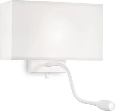 Produktbild von Moderne Hotel Metall Wandleuchte Weiß 2 Lichter E27+Led 1,5W