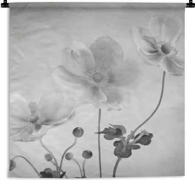 Produktbild von MuchoWow® Wandteppich Wandbehang Aquarell - Blumen - Stilleben 150x150 cm Tapisserie Dekoration Wandtuch - Wohnaccessoires - Modernes
