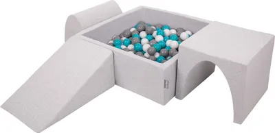 Produktbild von KiddyMoon Spielplatz Aus Schaumstoff Mit 200 Bälle 7cm Hindernisläufen Version 2 Quadrat Bällebad Mit Bunten Bällen Für Babys Und Kinder