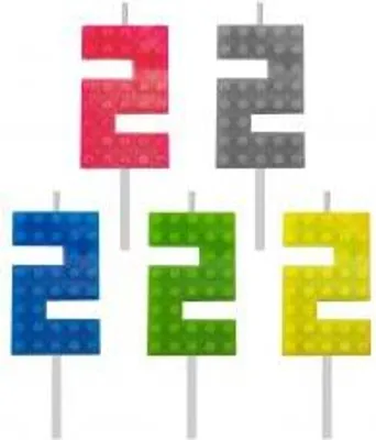 Image de Blocs de bougies d'anniversaire, chiffre 2, hauteur 5,5 cm