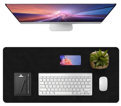 Zdjęcie produktu dla Podkładka pod mysz -poliuretan - 80 x 40 cm - Czarna