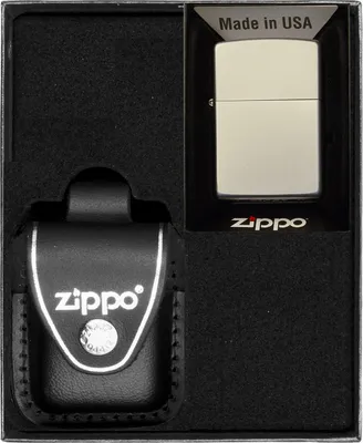 Produktbild von Feuerzeug-Set ZIPPO SATIN CHROME Geschenk No3