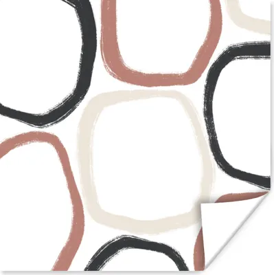 Produktbild von MuchoWow® Poster Minimalismus - Geometrische Formen - Pastell - Muster 50x50 cm - Wohnzimmerdekoration