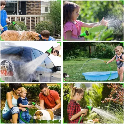 Produktbild von Ervaubare Gartenschlauch 45 m mit 3 Lagen Naturkautschukkern und 9 Bewässerungsmodi - leckfrei und korrosionsbeständig - für Rasen und Autowaschanlage