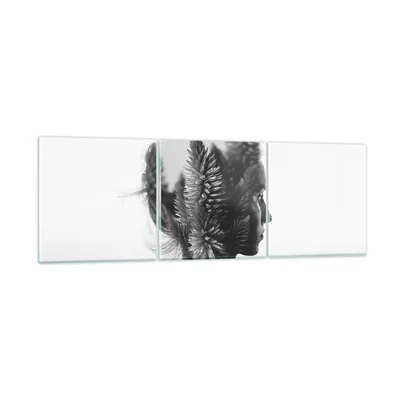 Produktbild von Bilder auf glas - Frau Abstraktion - 120x40cm - Glasbilder - Wandbilder - Kunstdruck - zum Aufhängen bereit - Wanddekoration aus Glas - Glas Bilder - Wandbild auf Glas - 3 Teile - GCA120x40-3799
