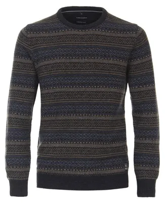 Produktbild von CASAMODA Herren Pullover Langarm Rundhals Regular Braun gemustert 5XL