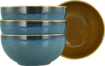 Produktbild von CreaTable, 22886, Mallorca Blau, Buddha Bowl 4-tlg, Steinzeug