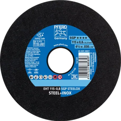 Produktbild von Pferd Trennscheibe für VA / Stahl Durchmesser 115x0,8mm Bohrung 22,23mm gekröpft - 61340394