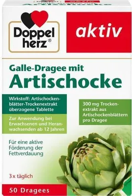 Obrázek produktu pro Doppelherz Žlučové pastilky s artyčokem 50 kapslí