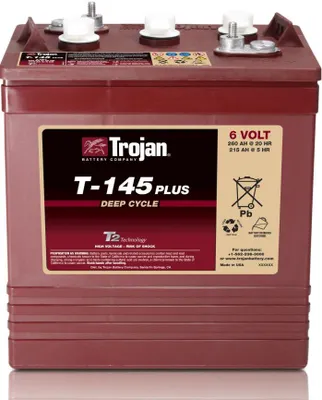 Produktbild von Trojan T-145 Plus 6V 260Ah Deep Cycle Traktionsbatterie ELPT-Anschluss