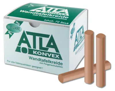 Produktbild von ATLA Konvex Tafelkreide bunt 72 Stück staubfrei Germany
