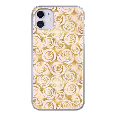 Produktbild von MuchoWow® Handyhülle Schutzhülle Hülle für iPhone 11 Marmor - Gold - Rosen - Muster Silikon Softcase Handy Hülle - Handytasche