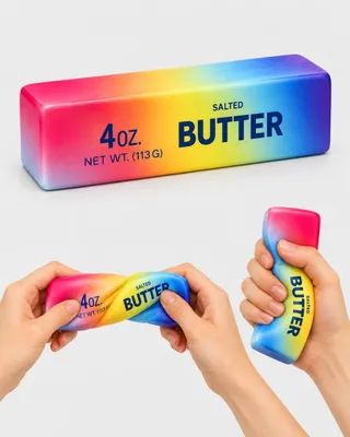 Produktbild von Butter Squishy Regenbogen – weiches Fidget Toy & Quetschspielzeug