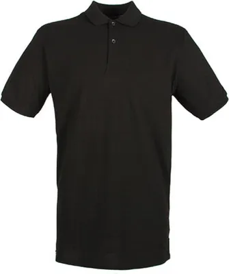 Produktbild von Henbury H101 | Herren Modern Fit Baumwolle Microfine-Piqué Polo Shirt - Farbe: Black - Größe: 5XL