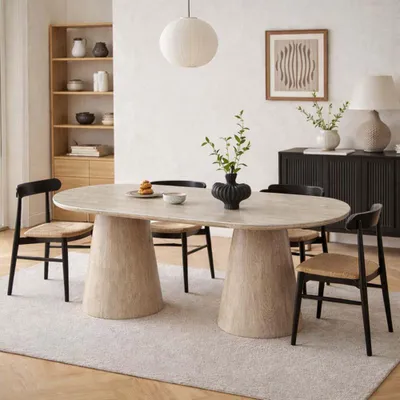Produktbild von Milton & Oldbrook Esstisch 200 cm Elvas Travertinlook