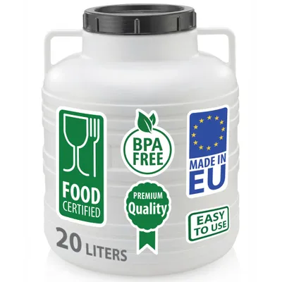 Produktbild von Weithalsfass 20 Liter Sauerkrautfass Regen Fass Gepäcktonne Camping weiß