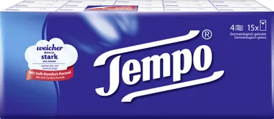 Produktbild von Tempo Taschentücher Klassik 4-lagig weiß 15er Pack