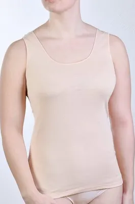 Produktbild von Toker Collection® Unterhemd Damen Achselhemd mit Satinkante 2 Stück (Packung, 2er-Pack) aus reiner Baumwolle, haut, 36-38