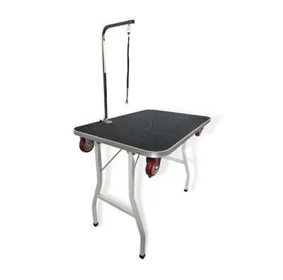 Produktbild von Trimmtisch Dogs Max Premium – Mit Rollen und Trolley-Funktion – Mit Trimmarm und Trimmschlaufe – Rutschfeste Arbeitsplatte – Zusammenklappbar – Für