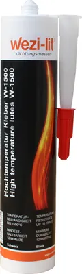 Immagine prodotto di wezi-lit W-1500 Adesivo e sigillante 310ml resistente al calore fino a 1500° Stucco per caldaie Stucco per forni
