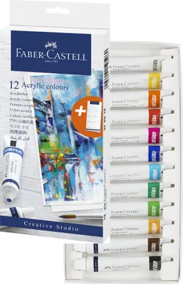 Produktbild von FABER-CASTELL Acrylfarbe in Tube 12er Kartonetui
