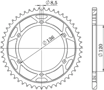 Immagine prodotto di In Acciaio Passo 428 - Z 57 Denti (Dis.12313)