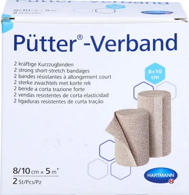 Produktbild von Pütter-Verband kräftige Kurzzugbinden 8 - 10 cm x 5 m, 2 St. Packung