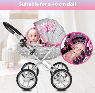 Produktbild von Kinderplay Puppenwagen ab 1 2 3 Jahre, Kinderwagen Spielzeug - Puppenwagen Kombi