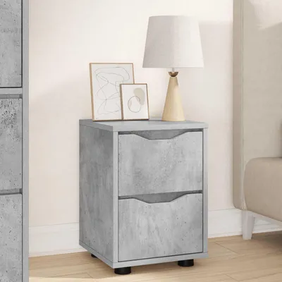 Obrázek produktu pro vidaXL Noční stolek betonový šedý 30,5 x 30 x 43 cm materiál na bázi dřeva