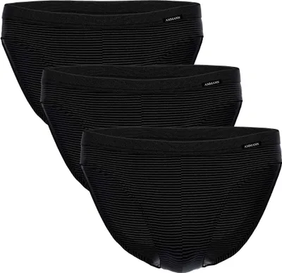 Produktbild von AMMANN Herren Slip 3er Pack - Jazz Pants Jeans, Feinripp, Softbund, Ton-in-Ton Streifen, Baumwollmischung Anthrazit L